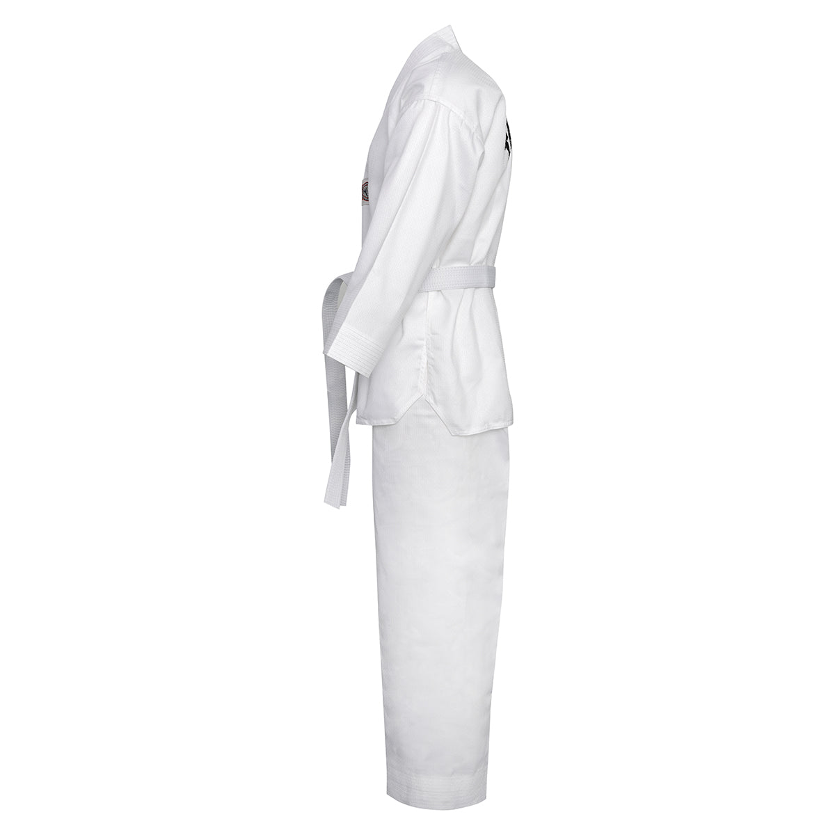 Korean Taekwondo Uniform: White V-Neck: Children's ( Plain Back