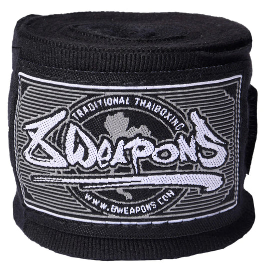 8 Weapons Semi Elastic 5M Hand Wraps - Black