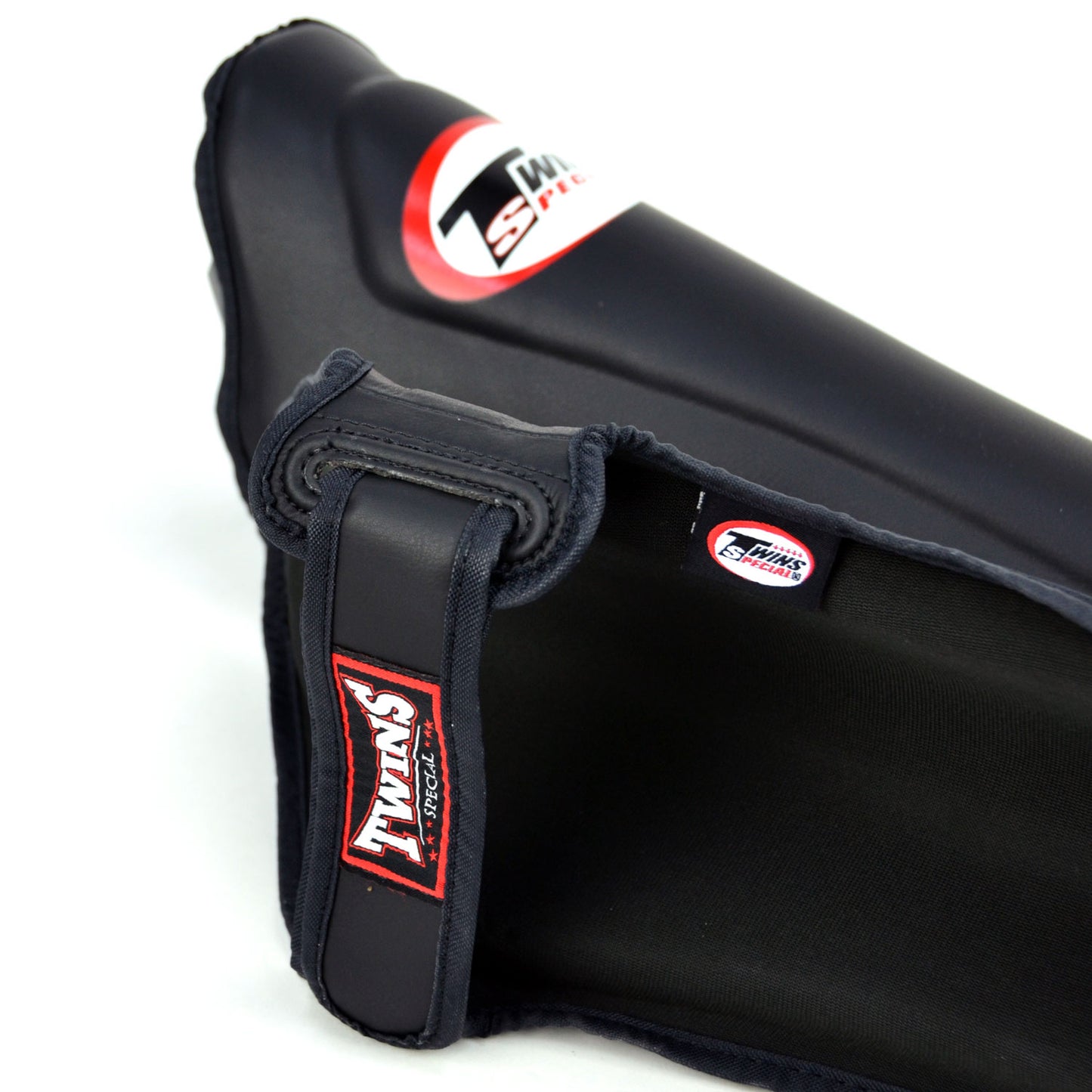 Twins Leather Double Padded Shin Guards - Black