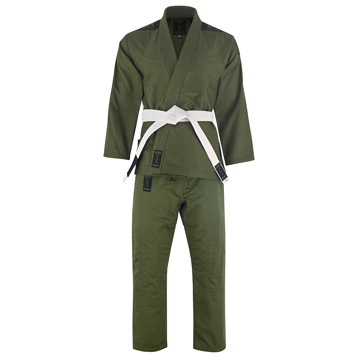 Playwell Adults Mens Pro Elite BJJ Jiu Jitsu Gi - Military Green
