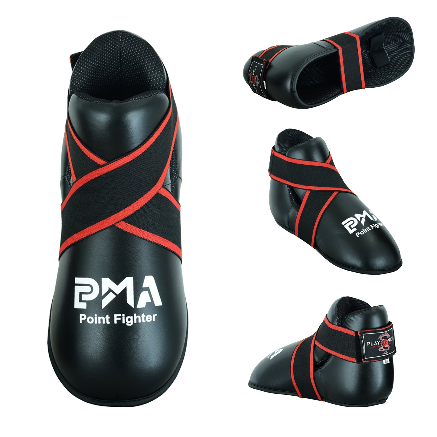 Semi Contact Point Sparring Boots - Black - NEW