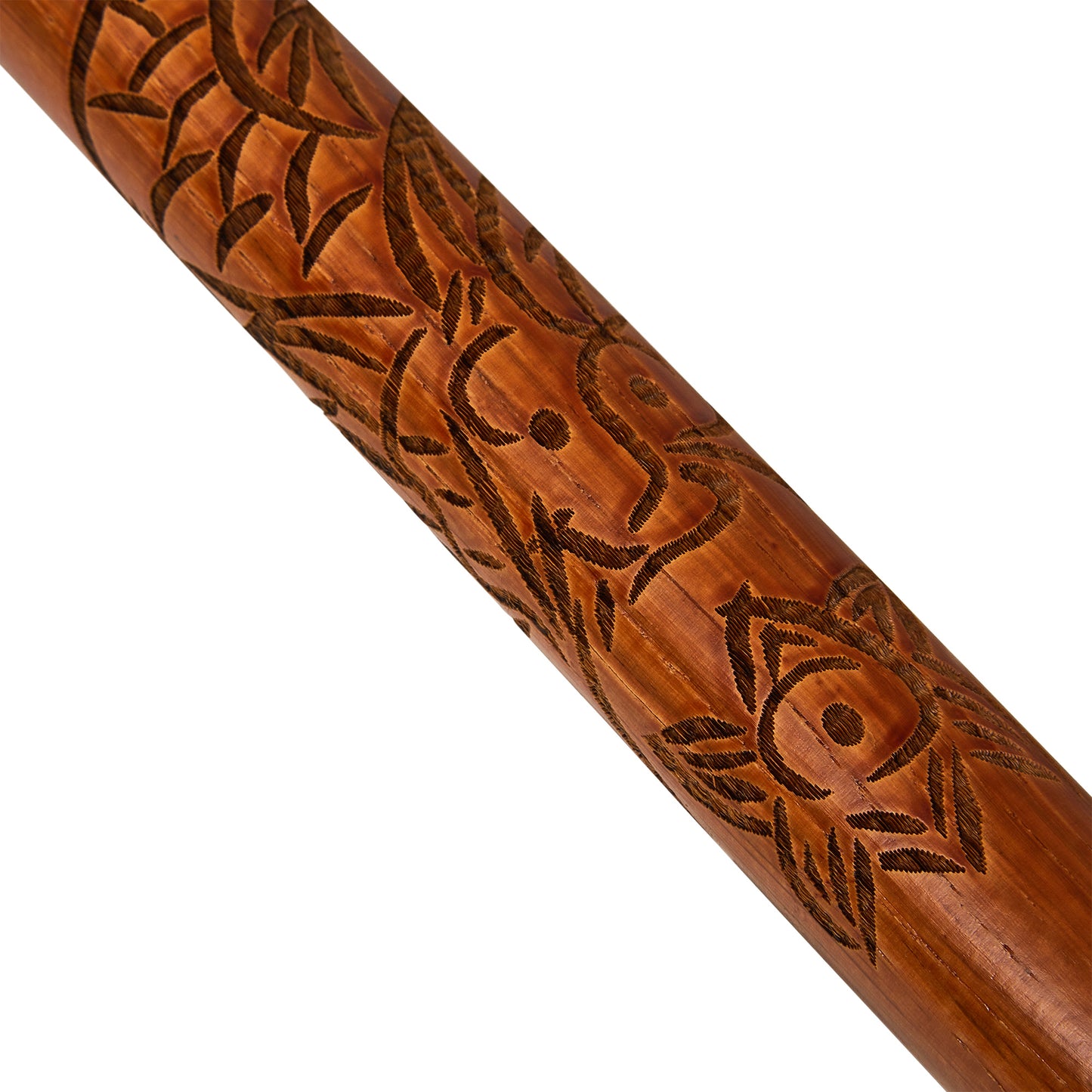 Jo Staff Red Oak Carved Dragon