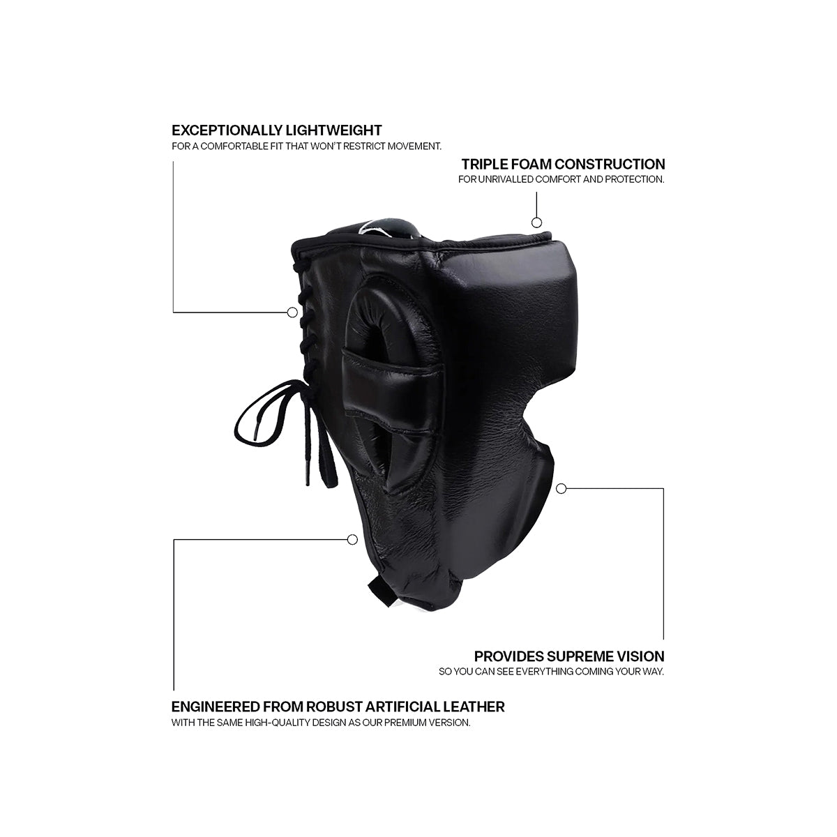 FLY Boxing Knight X Sparring Head Guard - All Black