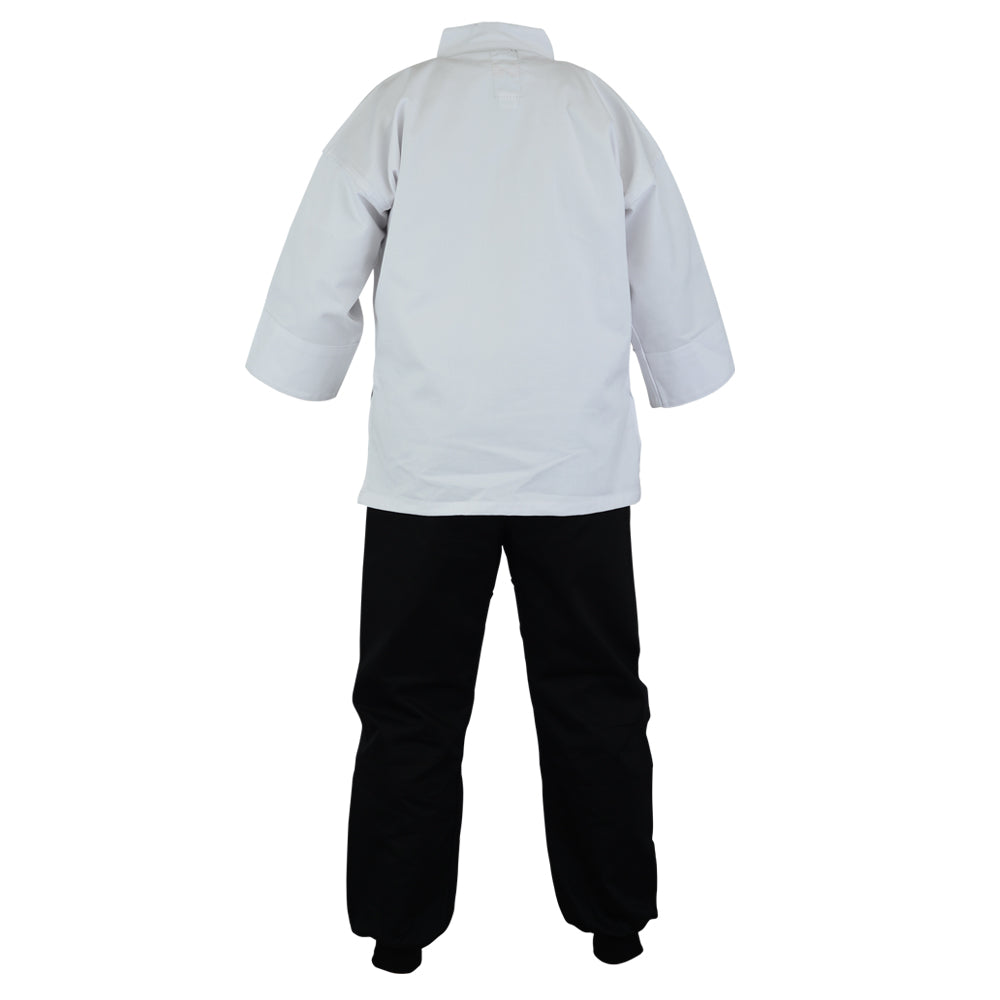 Kung Fu Uniform: Mix: White / Black Trousers - Childrens