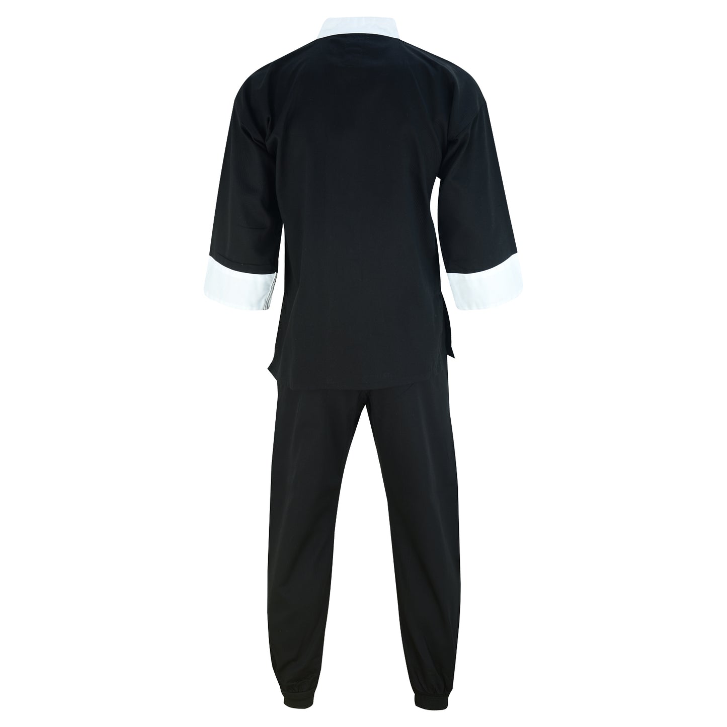Kids Kung Fu Elite Microfibre Uniform - Black/White - CLEARANCE