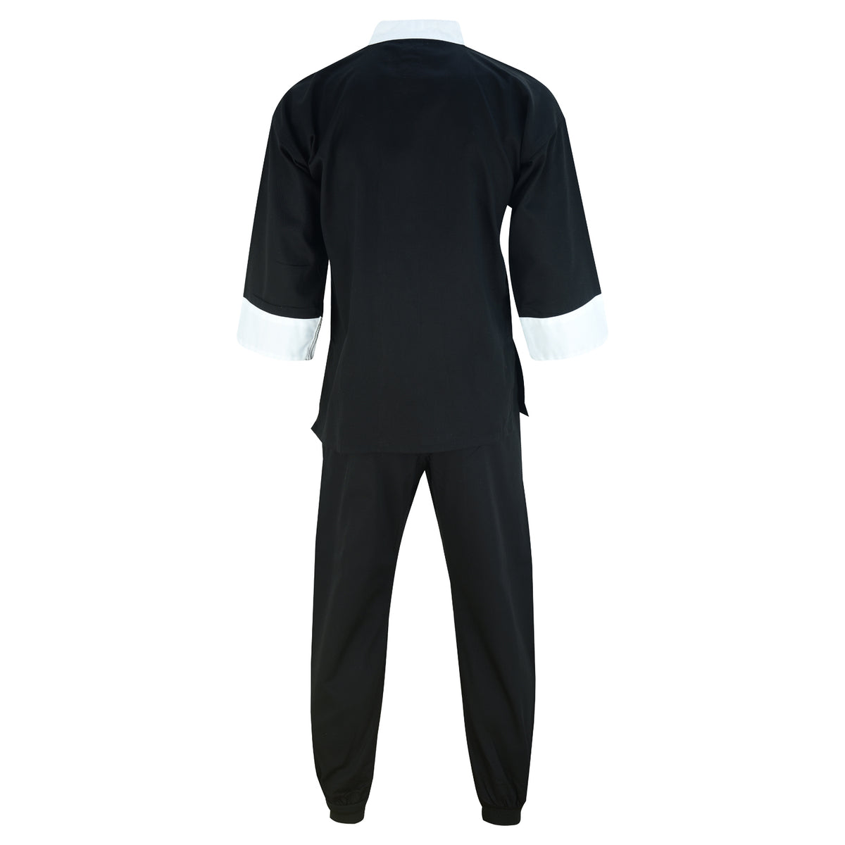 Kids Kung Fu Elite Microfibre Uniform - Black/White - CLEARANCE