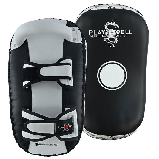 Playwell Elite "Logos V2" Leather Curved Thai Pad - Pair