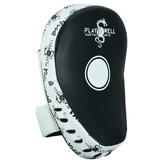 Playwell Elite Light Curved Leather "Logos" Boxing Focus Pads