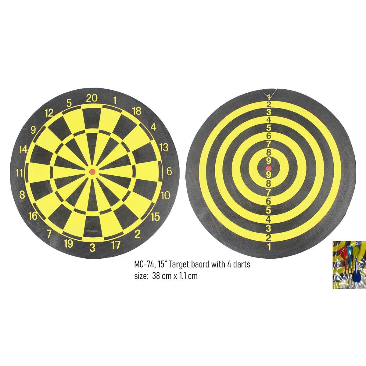 Stars / Darts Throwing Target Board - ( Comes with 4 Darts )