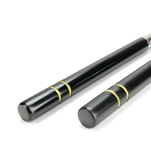 Deluxe Black Oak Nunchucks W/ 2 Yellow B.B C111