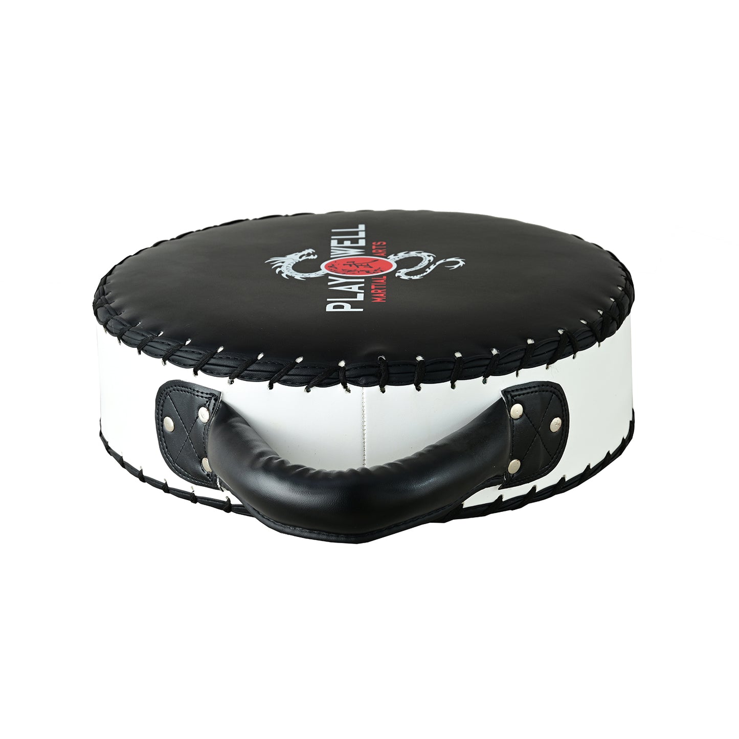 Elite Pro Round Boxing Striking Shield - Black/White
