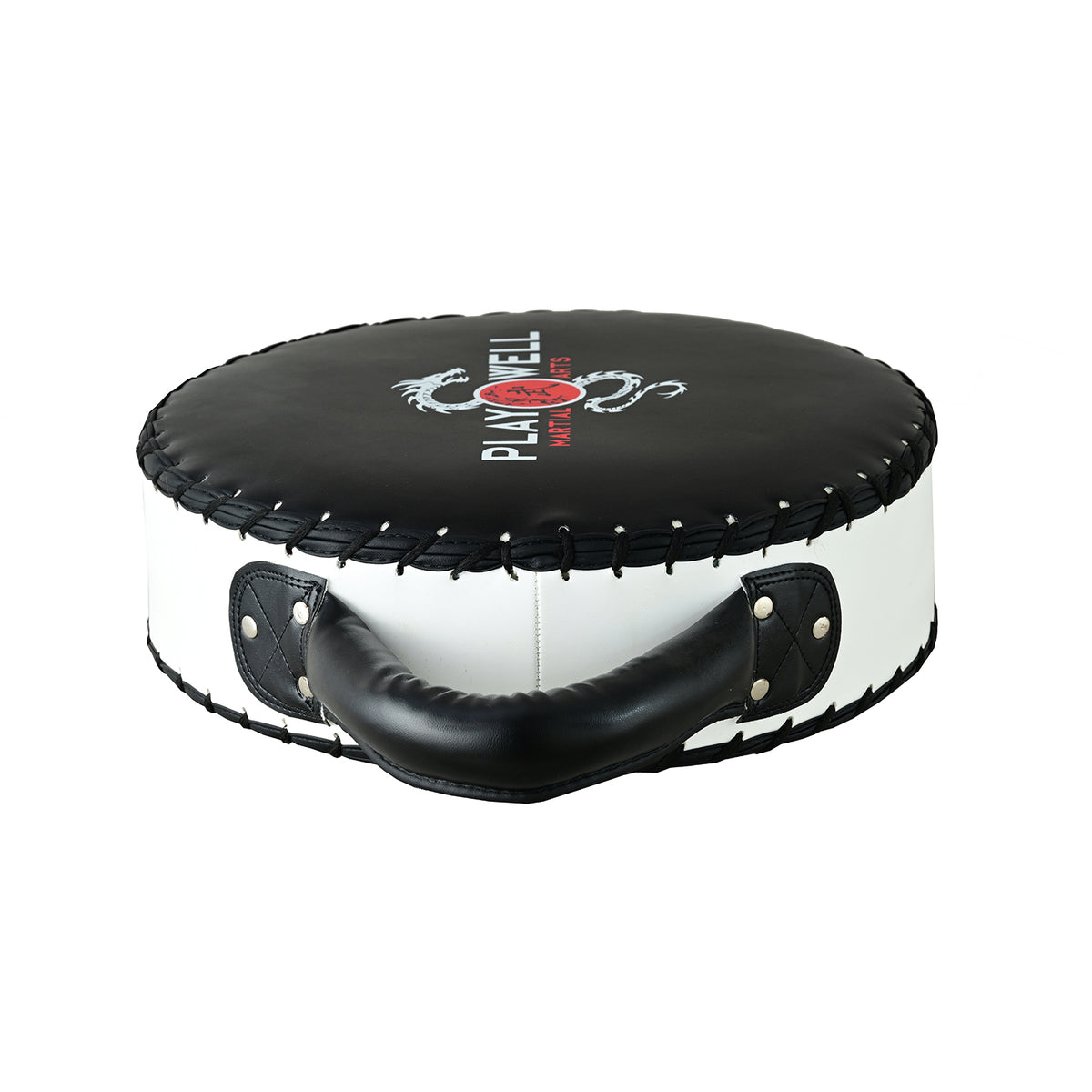 Elite Pro Round Boxing Striking Shield - Black/White