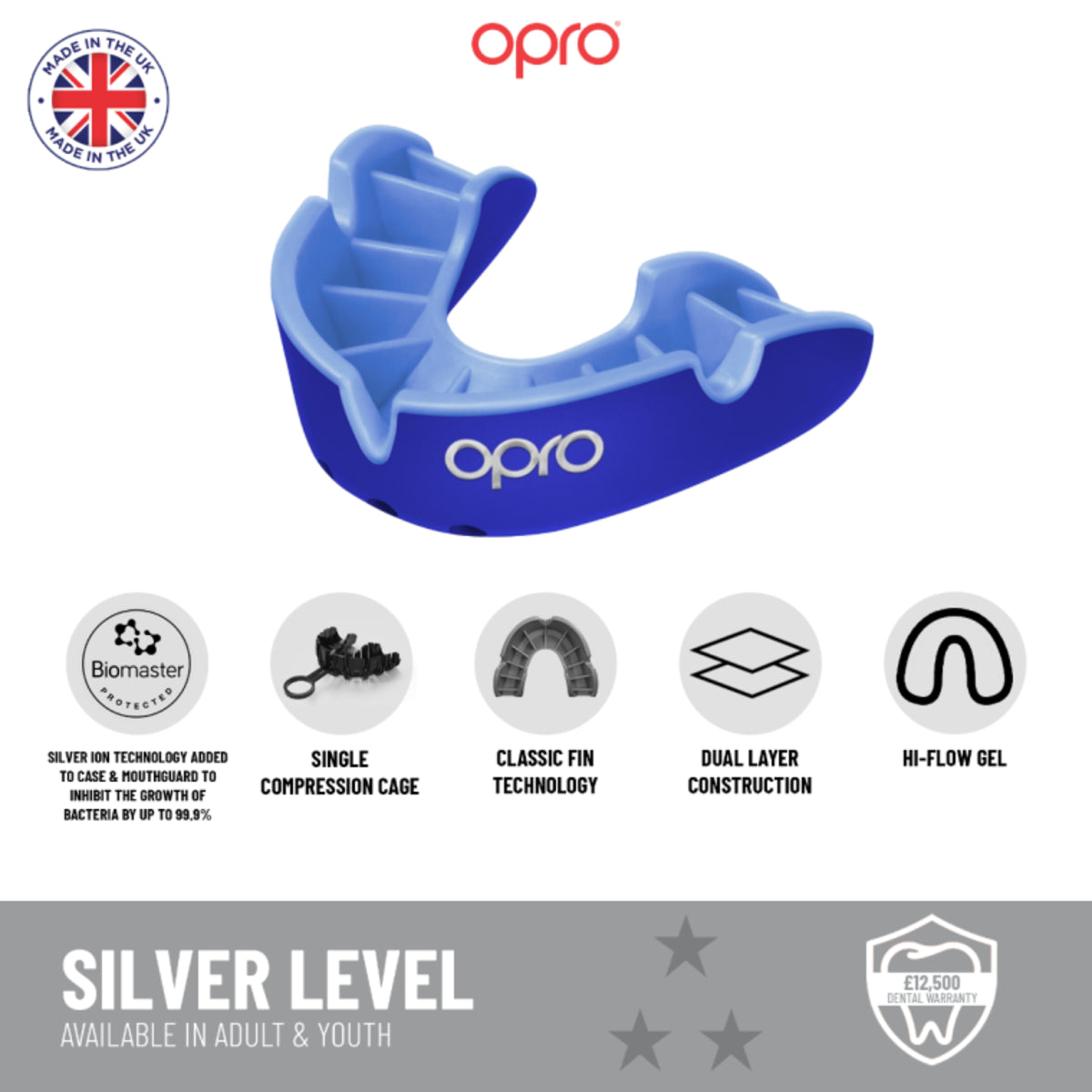 Opro Silver Jaws Mouth Guard - Adults 10+