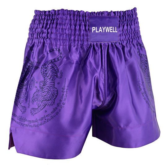 Twin Tiger Satin Muay Thai Competition Fight Shorts - Purple