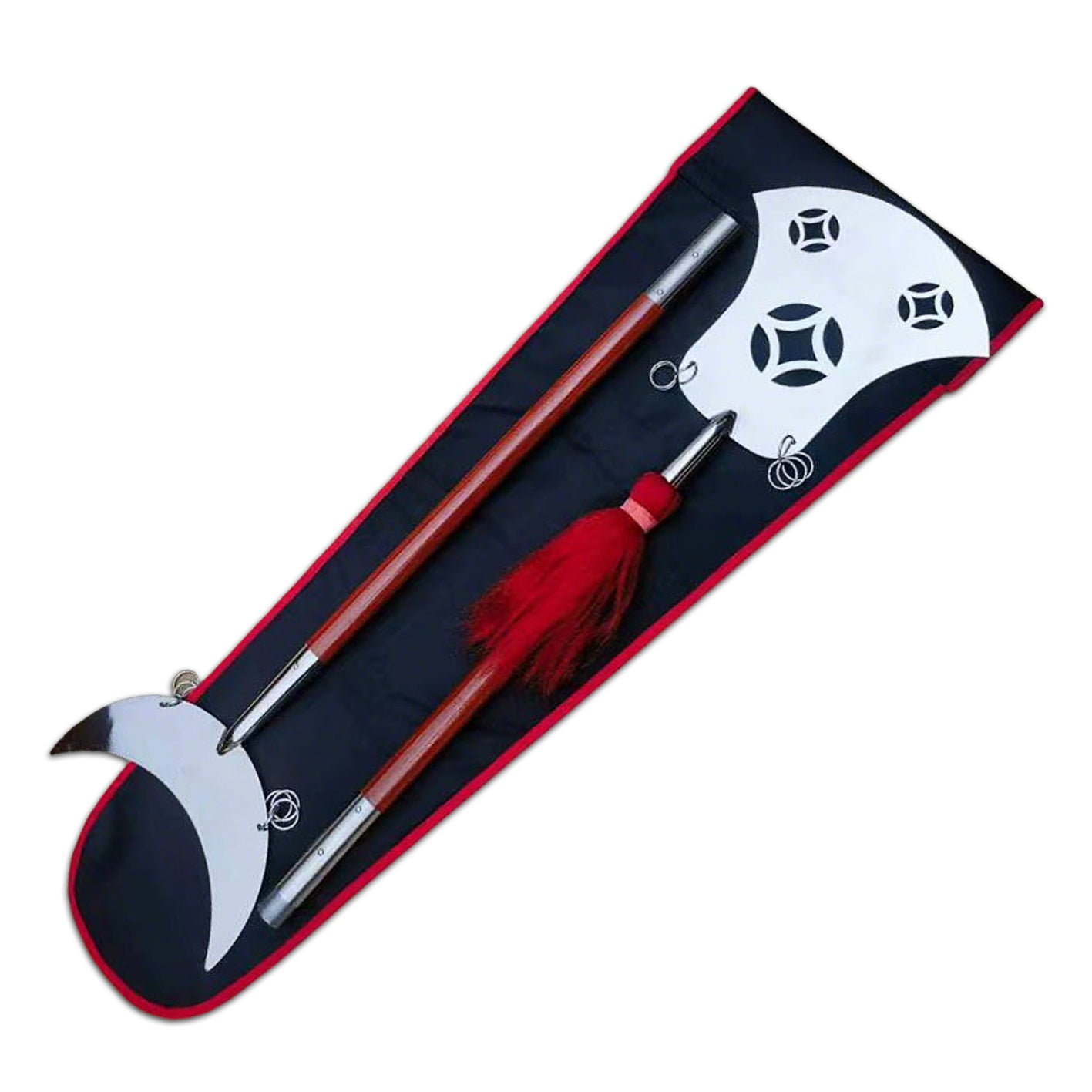 Wushu Portable 2pc Steel/HardWood Monk Spade - 6FT