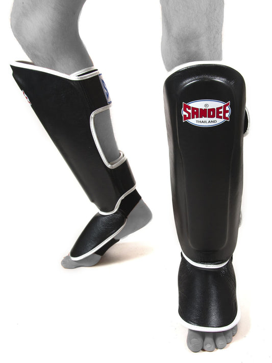 Sandee Authentic Leather Shin Guards - Black