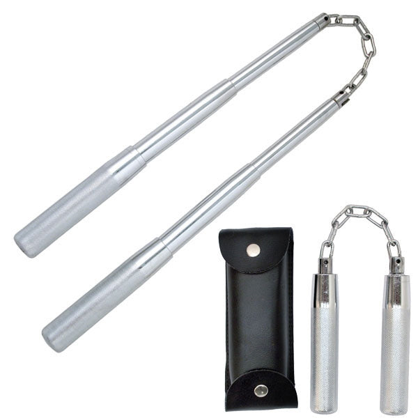 Telescopic Nunchuck Chuck Chrome 14 inch Steel