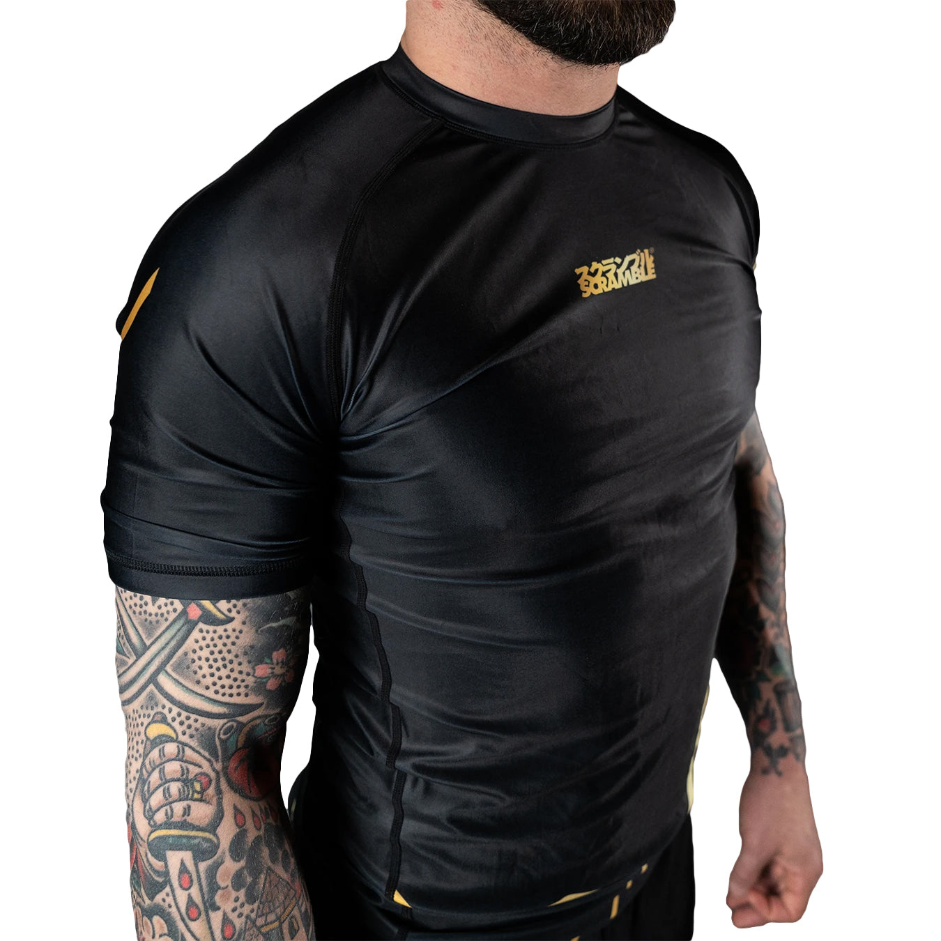 Scramble Kintsugi Short Sleeve Rash Guard - Black