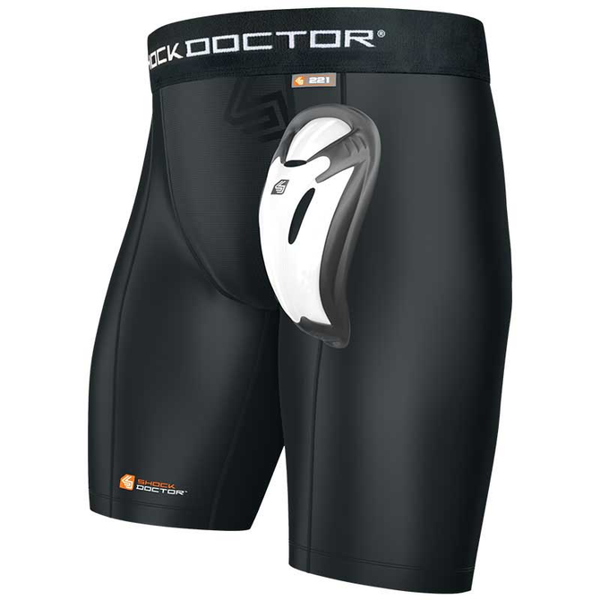 Shock Doctor Mens Black Compression Shorts W/ Cup