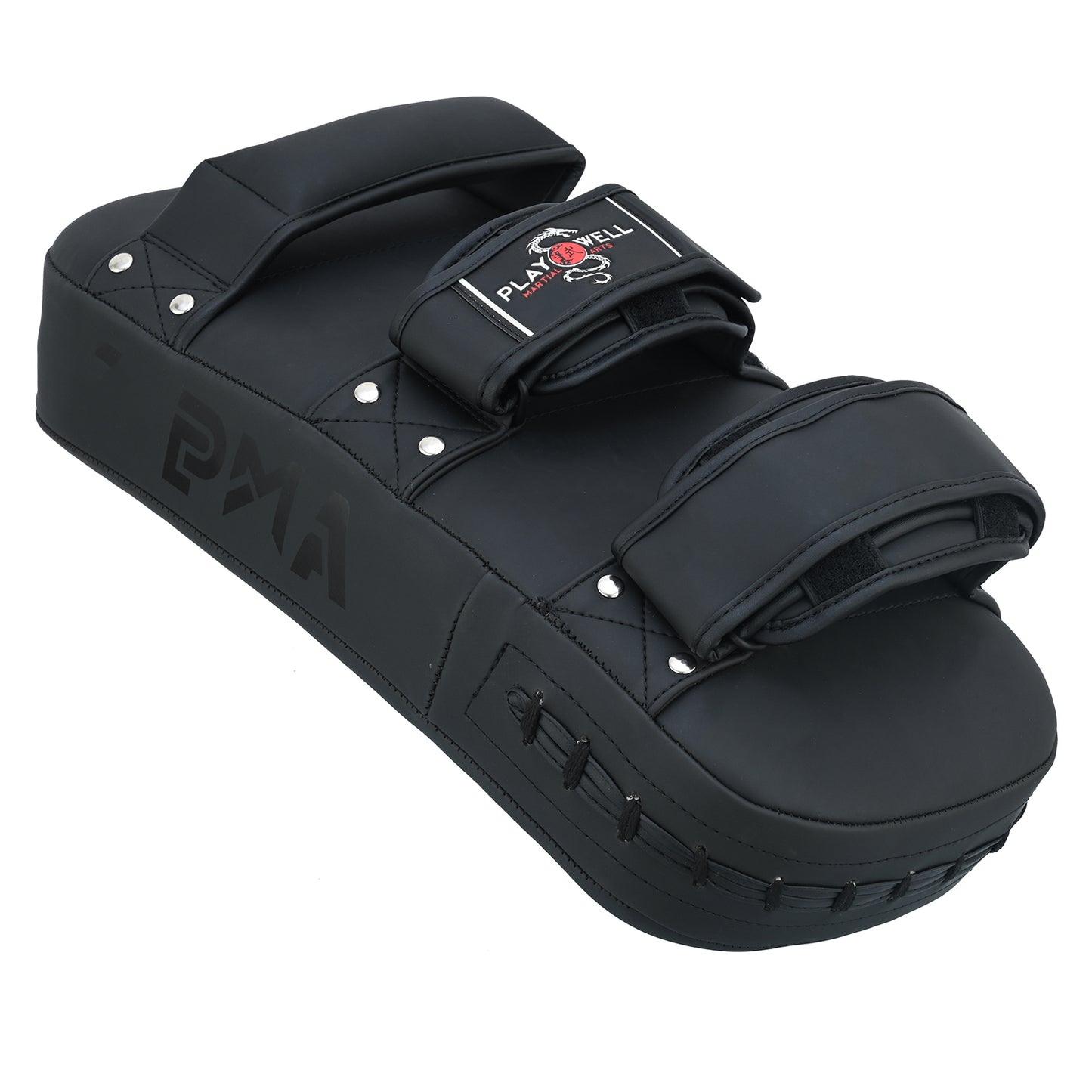 Playwell Matte "Twin Tiger" Curved Thai Pad - Black - Singles