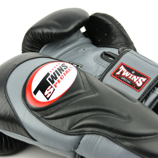 Twins Long-Cuff Boxing Gloves Gloves Black-Grey ( BGVL6 )