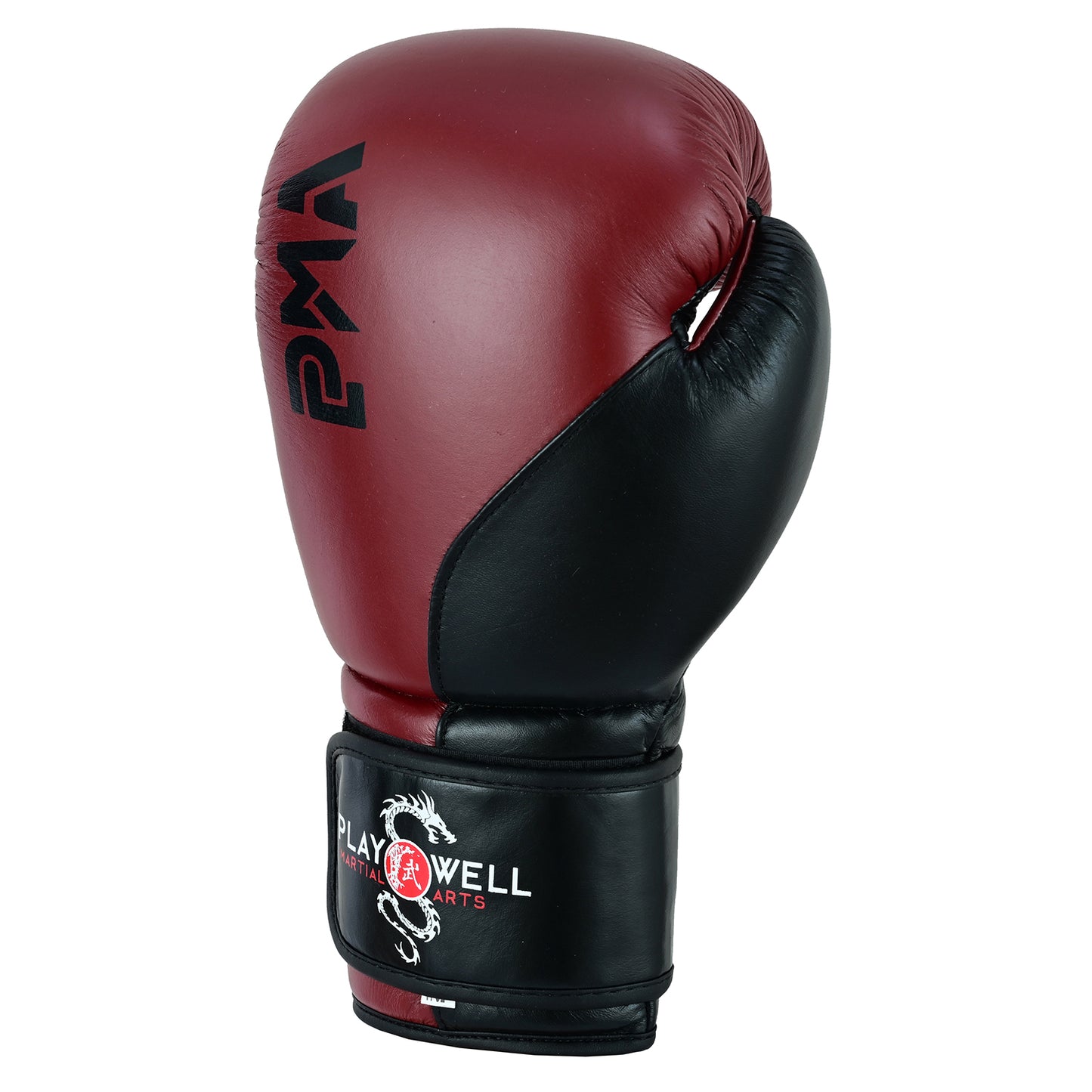 Elite Leather Two Tone Series Boxing Gloves - Maroon/Black