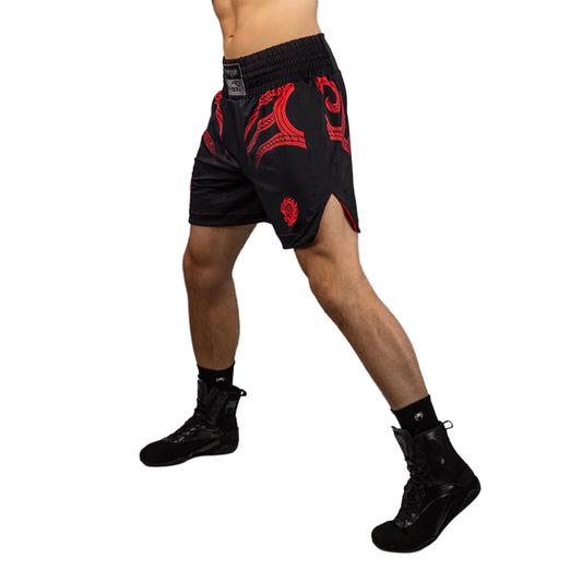 Venum x Mike Tyson Tiger Boxing Shorts - Deep Black/Intense Red