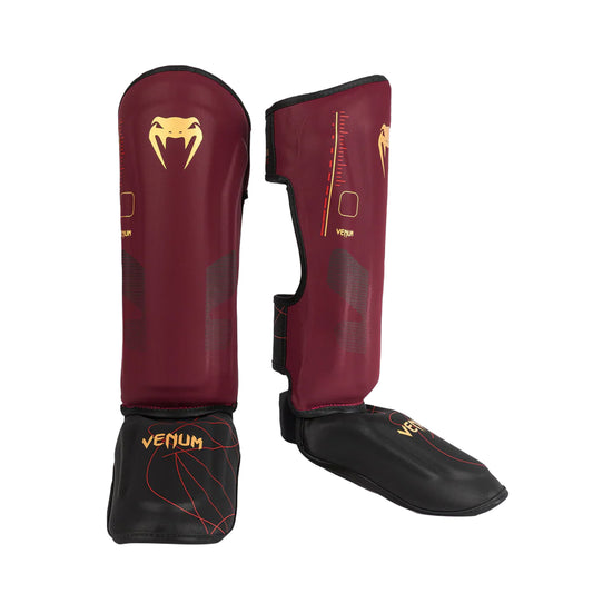 Venum Tactical XT Shinguards - Burgundy/Gold/Black