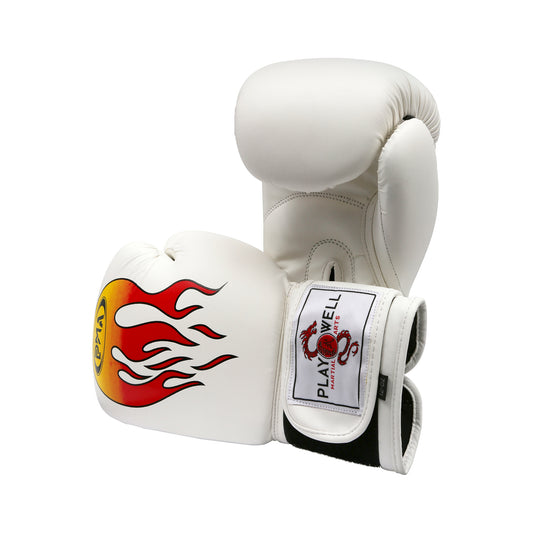 Boxing Pro Series White Flames Gloves- CLEARANCE