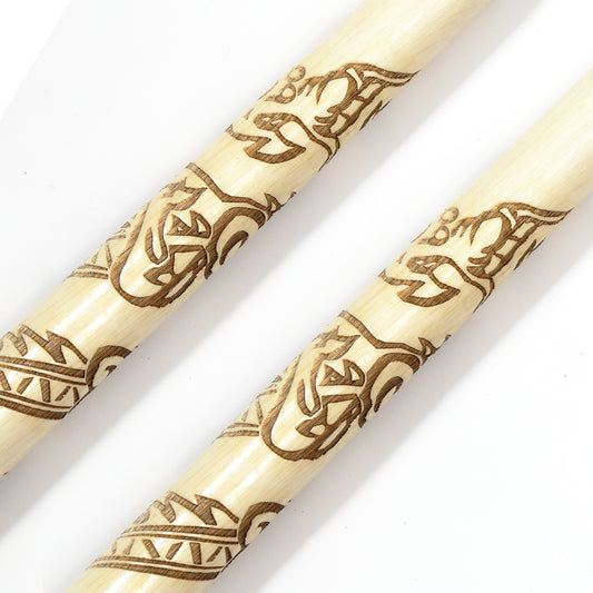 Deluxe Carved Dragon Nunchucks B.B - White Oak - PRE ORDER