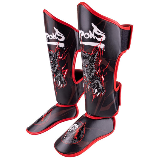 8 Weapons Kids Beastial Wolf Muay Thai Shin Guards