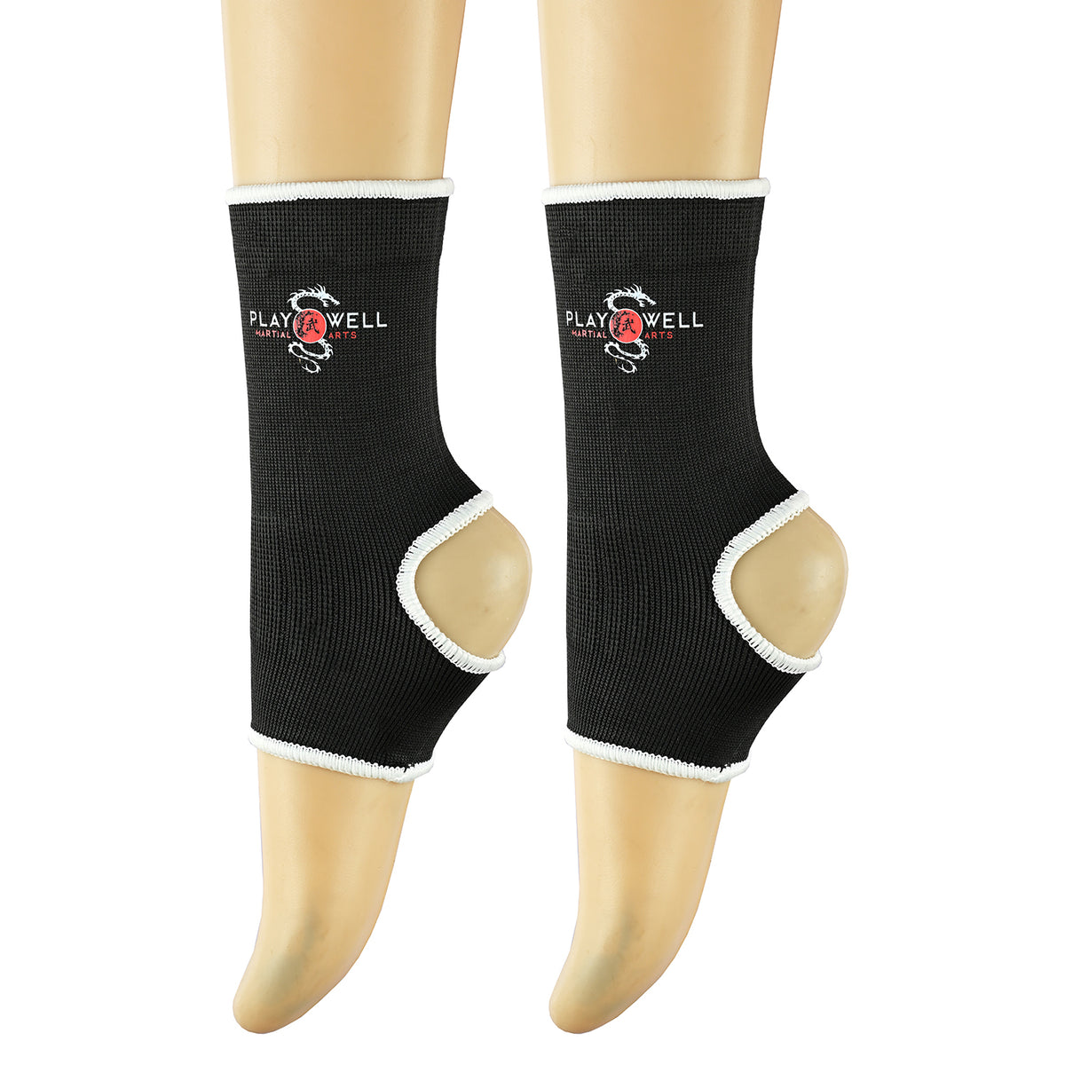Playwell Muay Thai Childrens Elasticated Ankle Support - Black