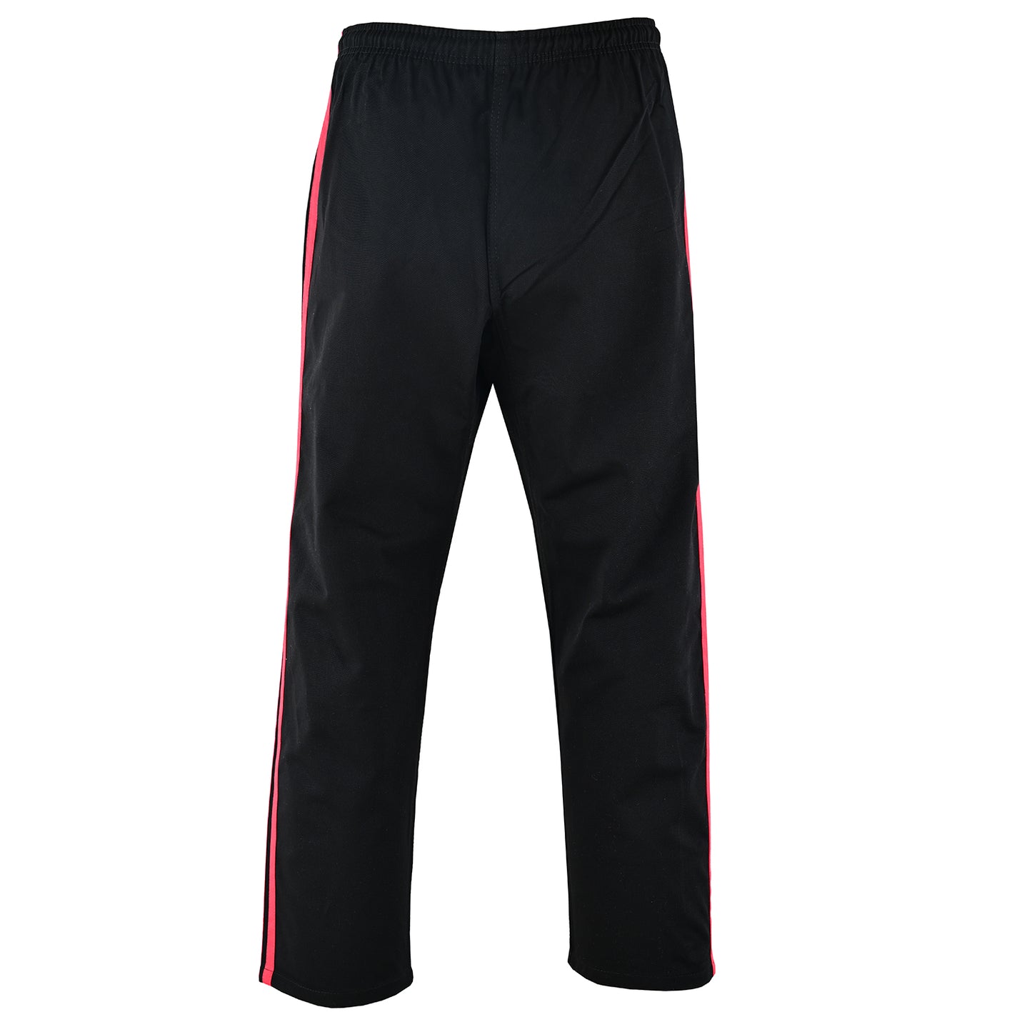Full Contact Trousers - Black W/ 2 Red Stripes Cotton