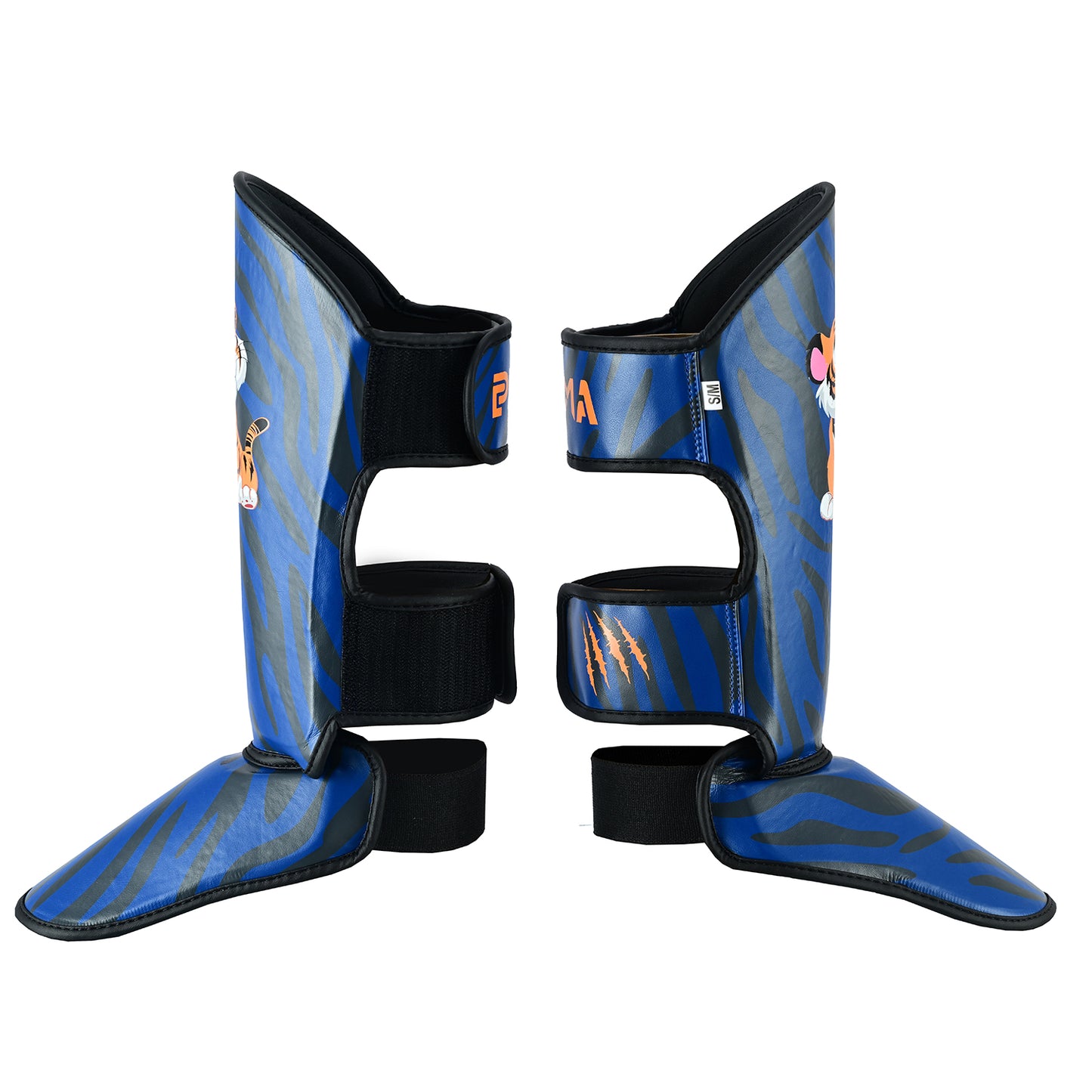 PMA Muay Thai Kids Blue tiger Shin Guards