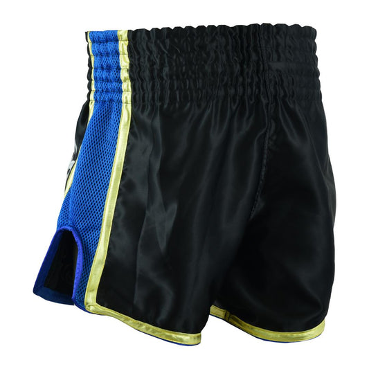 Muay Thai Competition Mesh Tribal Fight shorts - Black/Blue