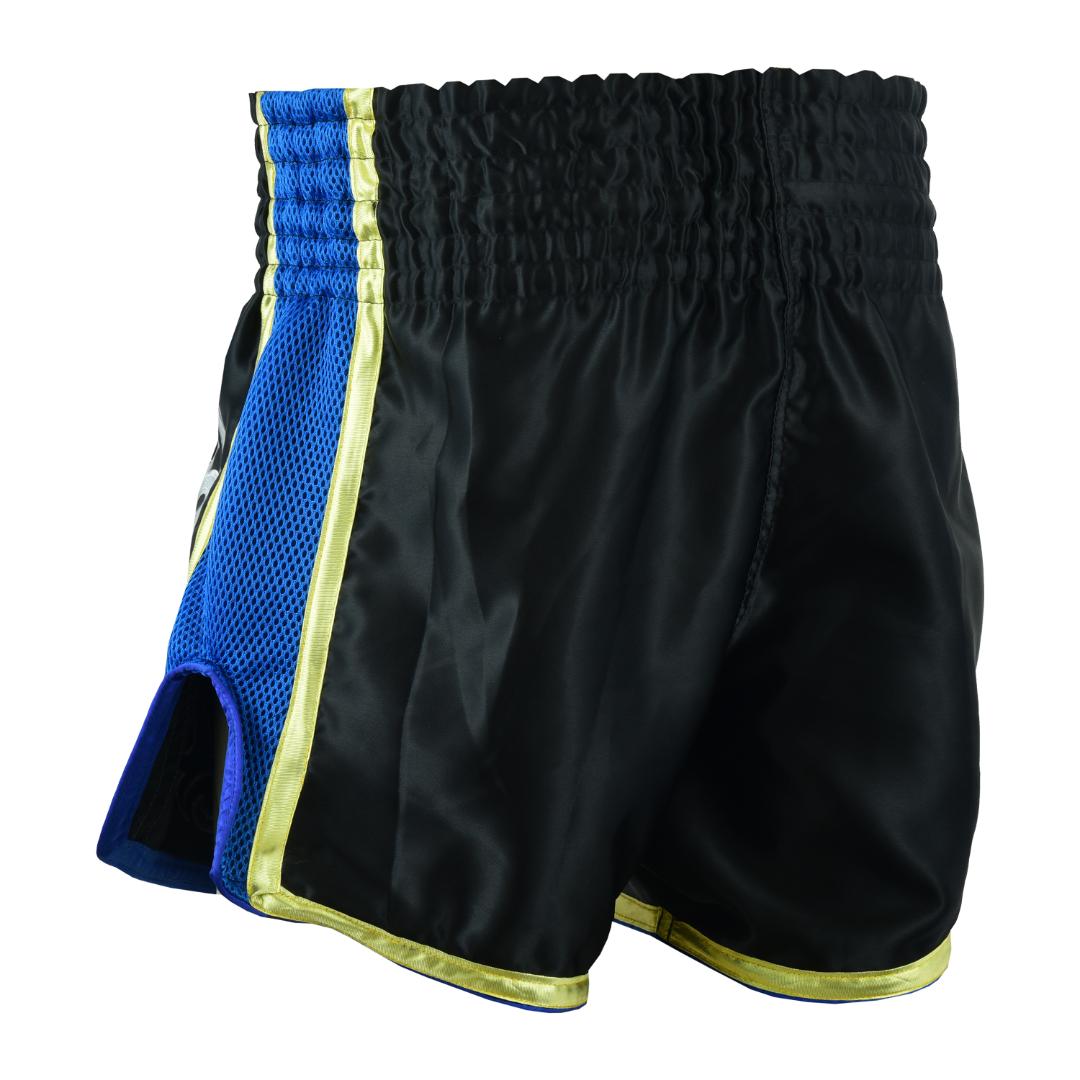 Muay Thai Competition Mesh Tribal Fight shorts - Black/Blue