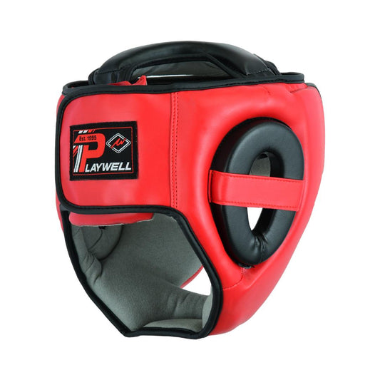 Childrens Boxing Full Face Head Guard - Black/Red - XXS