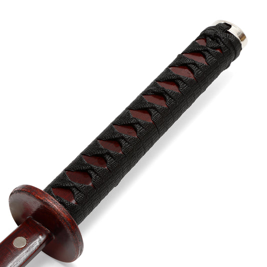 Wooden Roped Bokken With Scabbard - Cherry Oak - PRE ORDER