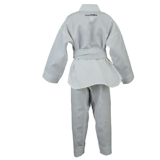 Korean Ultimate Taekwondo Uniform: Plain Back: White V-Neck