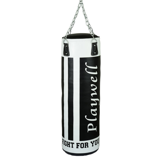 Elite Heavy Leather 5ft Punch Bag Black/White - 50KG