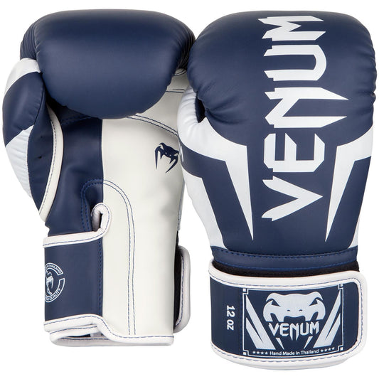 Venum Elite Boxing Gloves - Navy Blue/White