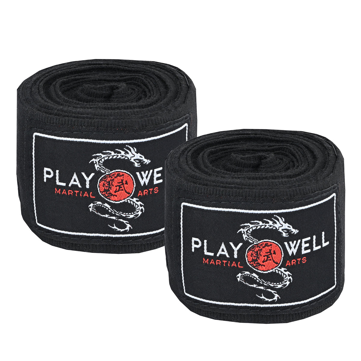 Playwell Premium Stretch Cotton Hand Wraps - Black - PRE ORDER