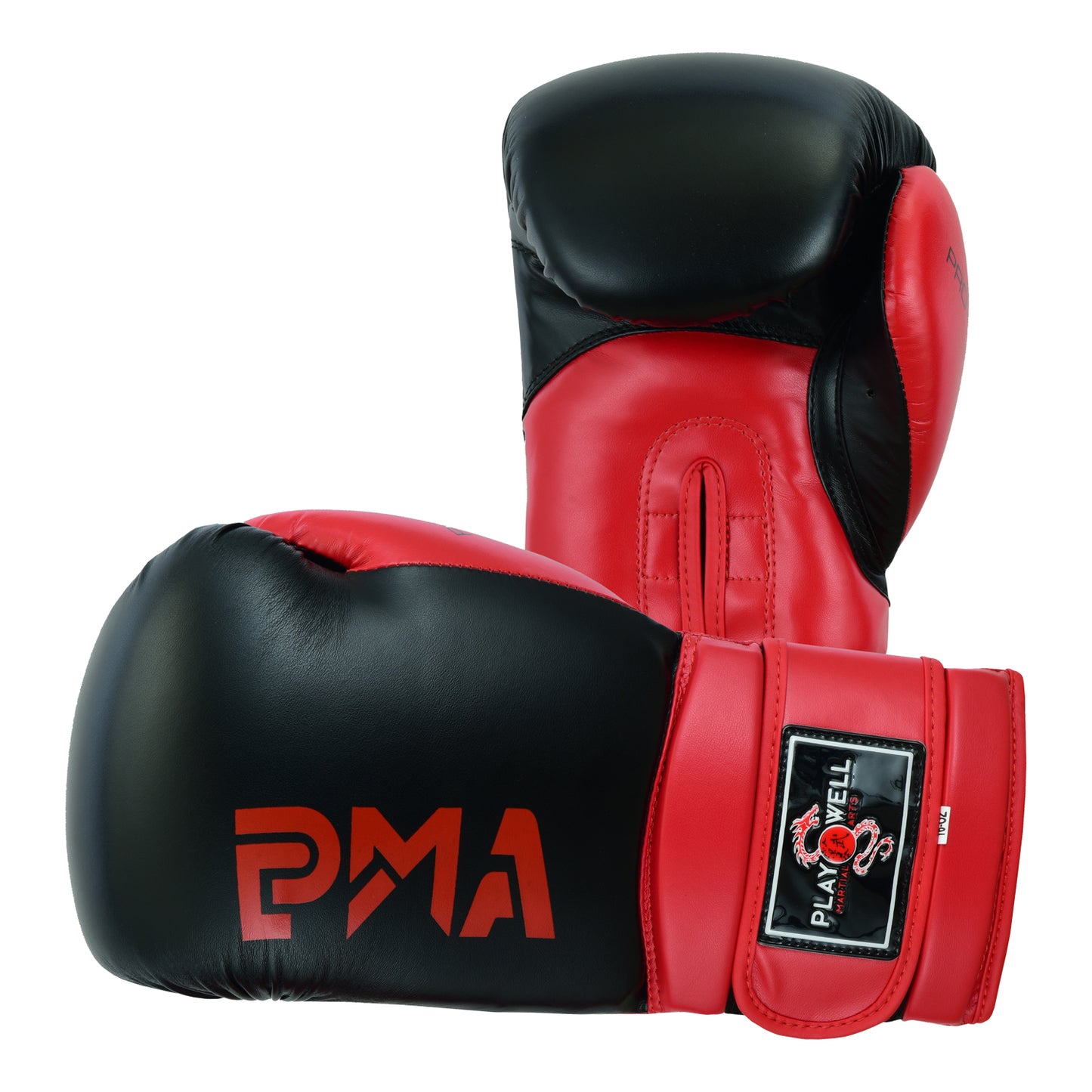 Playwell Pro Series Boxing Gloves - Black/Red - FREE WRAPS