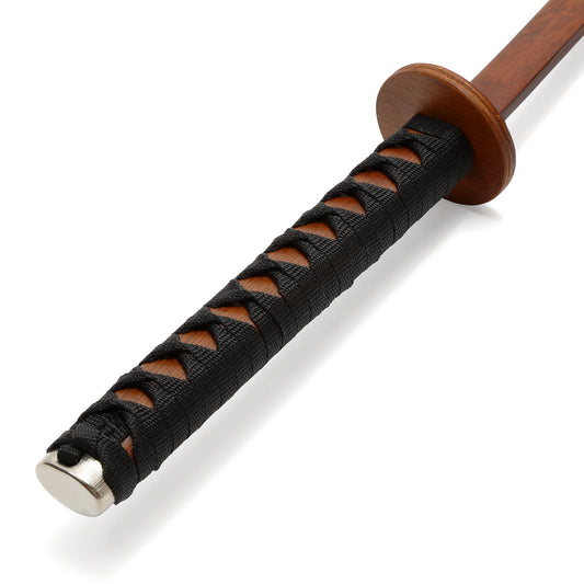 Wooden Roped Bokken With Scabbard - Red Oak