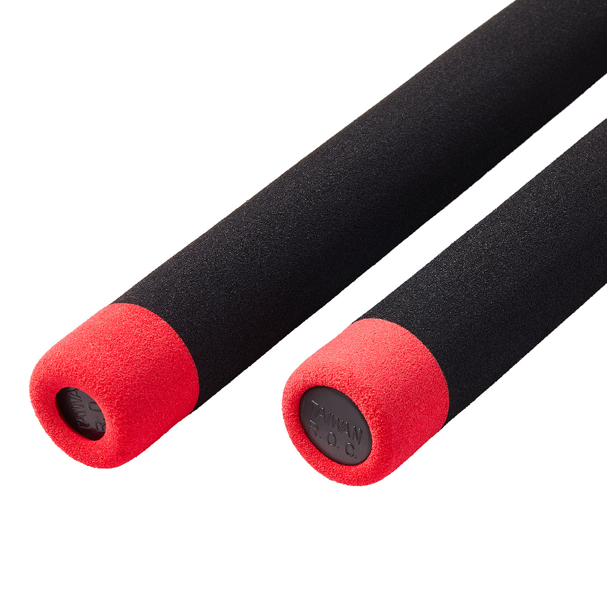 NR-028B: Foam Nunchaku W/ Metal B.B All Black W/ Red Tips