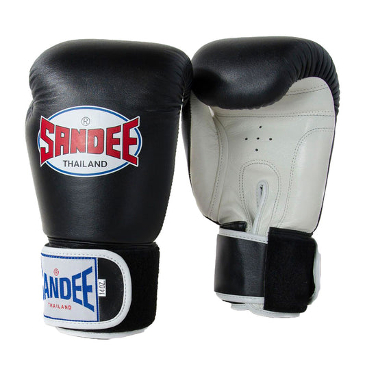 Sandee Authentic Leather Boxing Gloves - Black