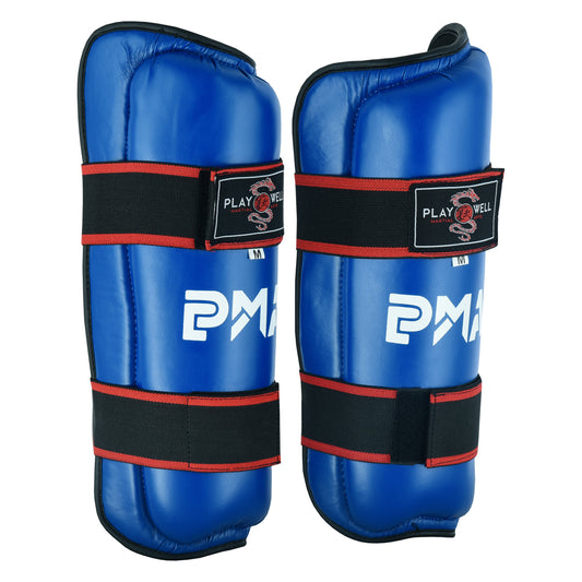 Semi Contact Elite Kickboxing Shin Guards - Blue