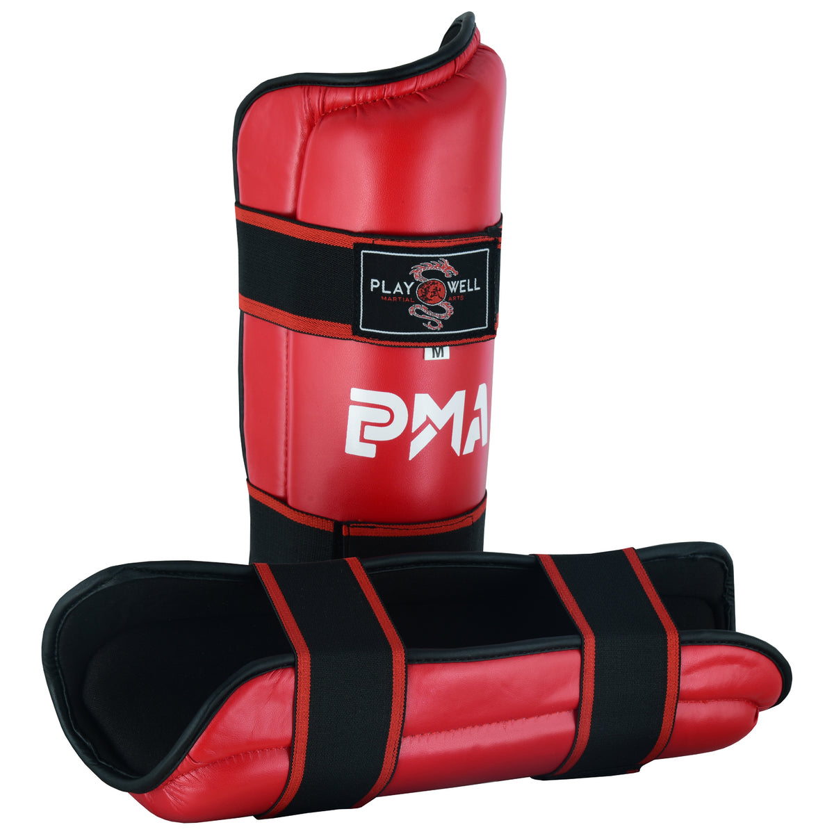 Semi Contact Elite Kickboxing Shin Guards - Red