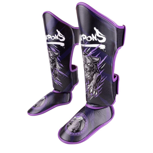 8 Weapons Kids Beastial Panther Muay Thai Shin Guards