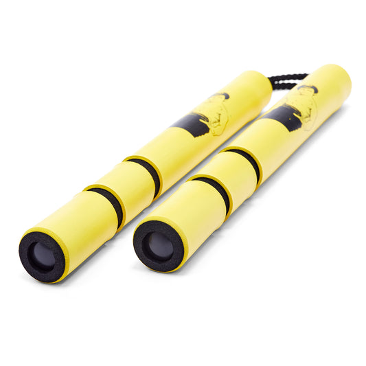 NR-020C: Game Of Death Yellow Bruce Lee Foam Nunchucks W/ Cord
